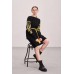 Knitted dress "Flowers" yellow/black